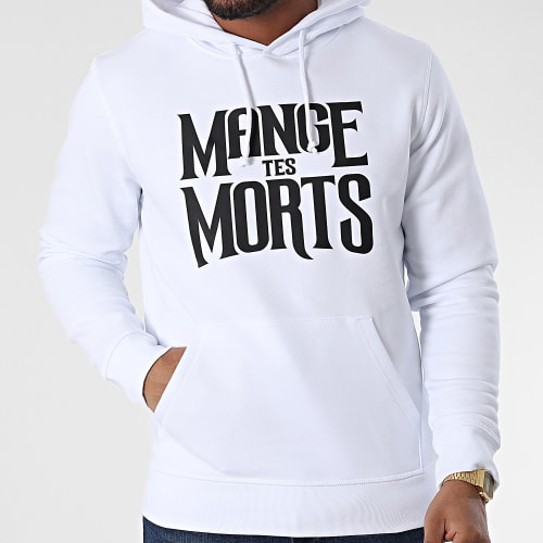 Sweat Capuche Mange Tes Morts Blanc Noir