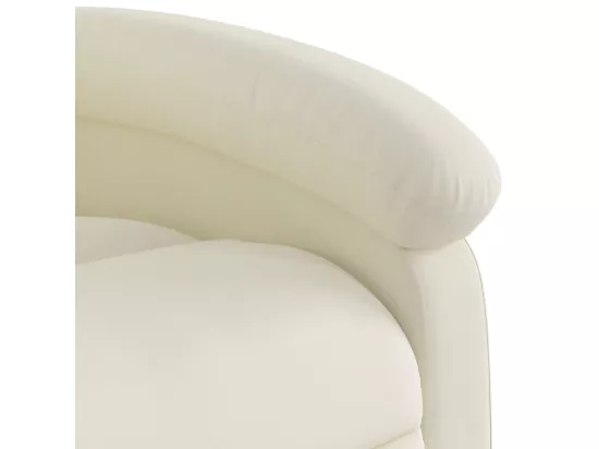 Fauteuil massant inclinable Crème Velours