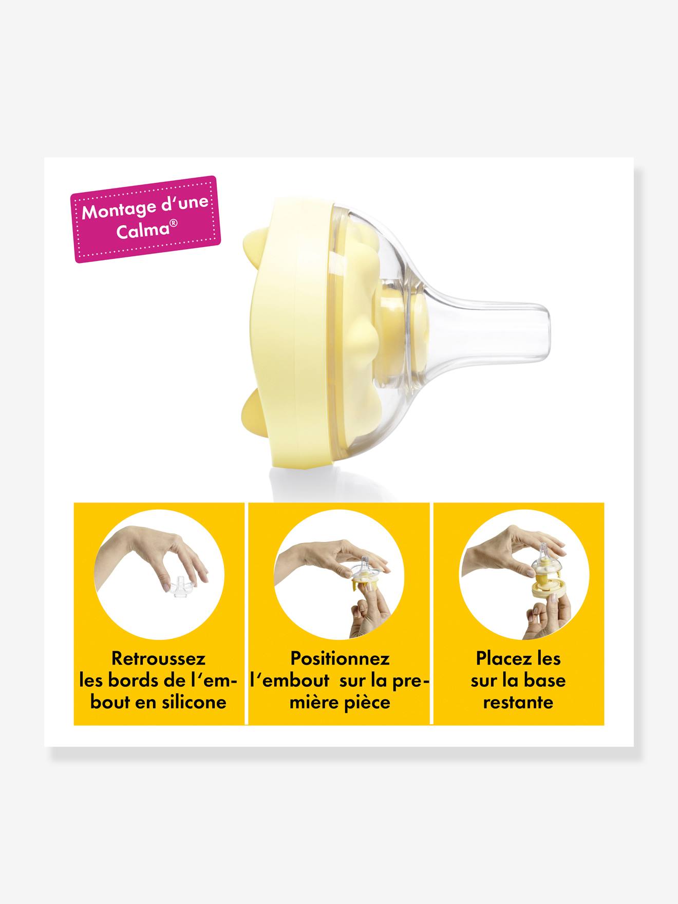 Mamadeira de 250ml com bico de alimentação incolor Calma® Medela.