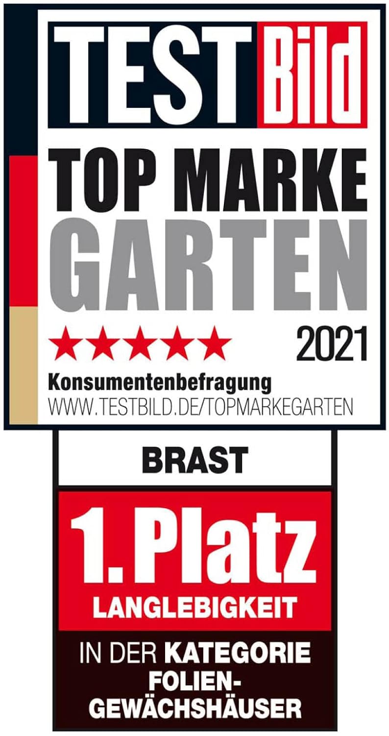 BRAST Gewächshaus Foliengewächshaus mit Stahlfundament | 2x3m - 3x8m | inkl. Erdanker Unkrautvlies & 16 Aufrollbare Fenster mit Moskitonetz | UV-stabilisierte Gitterschutzfolie 200g/m² | 300x800cm