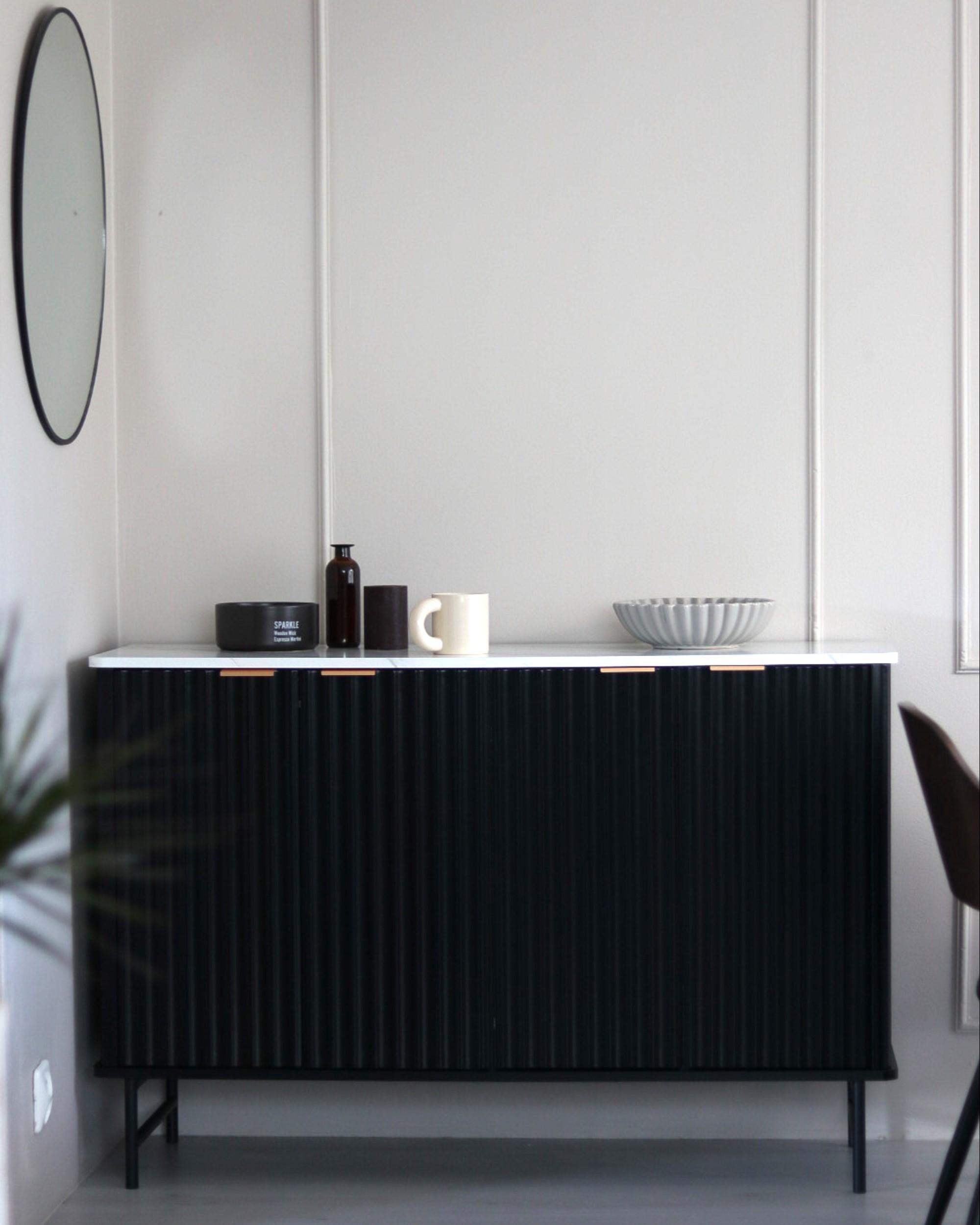 Kast GLASTONBURY Marmer/zwart