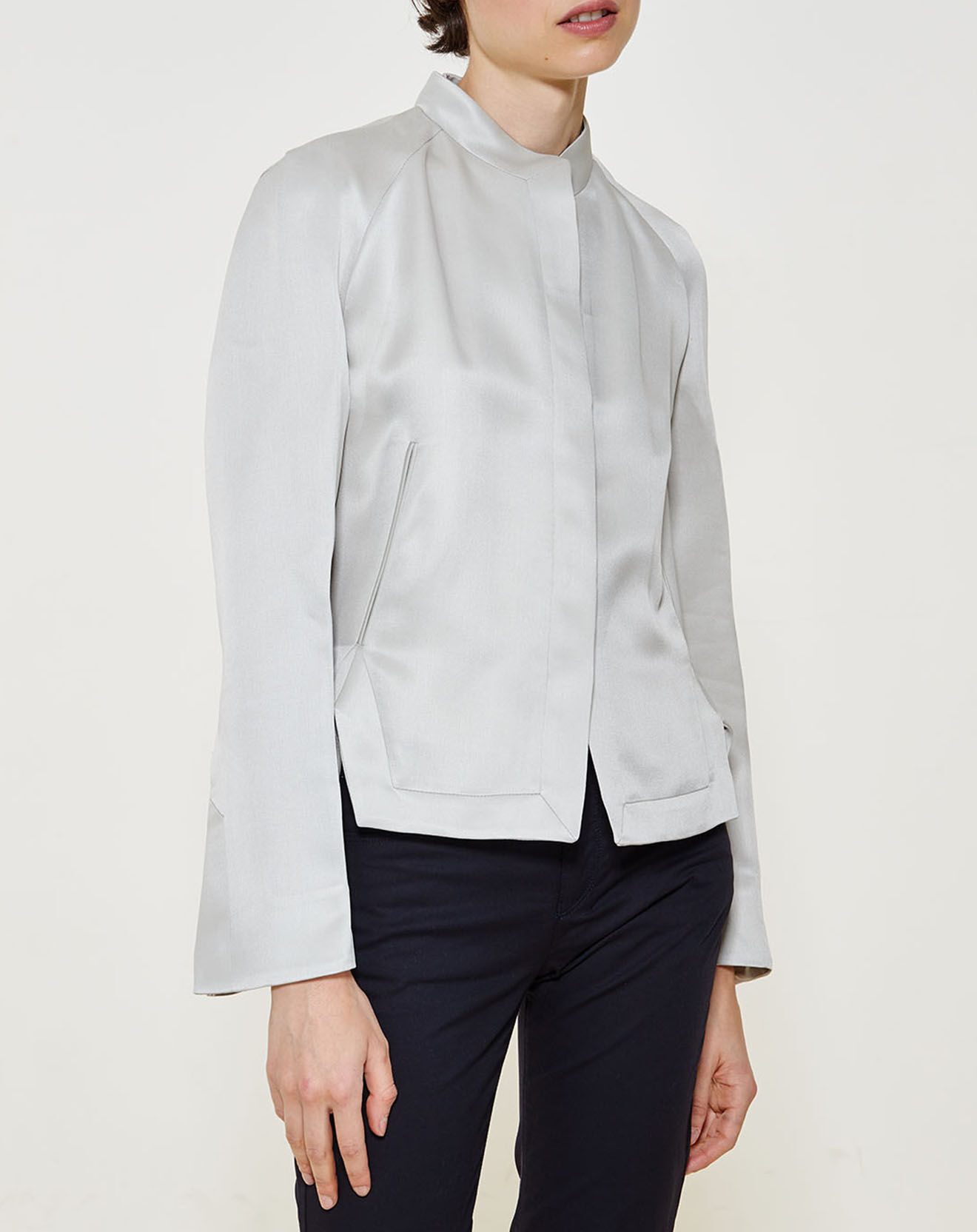 Giorgio Armani Veste blazer 100% Soie argentée