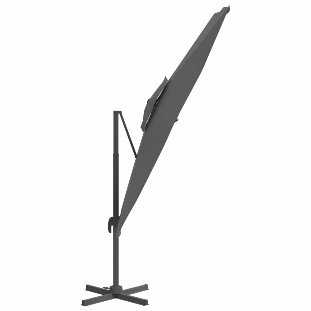Parasol meuble de jardin cantilever à double toit 400 x 300 cm anthracite