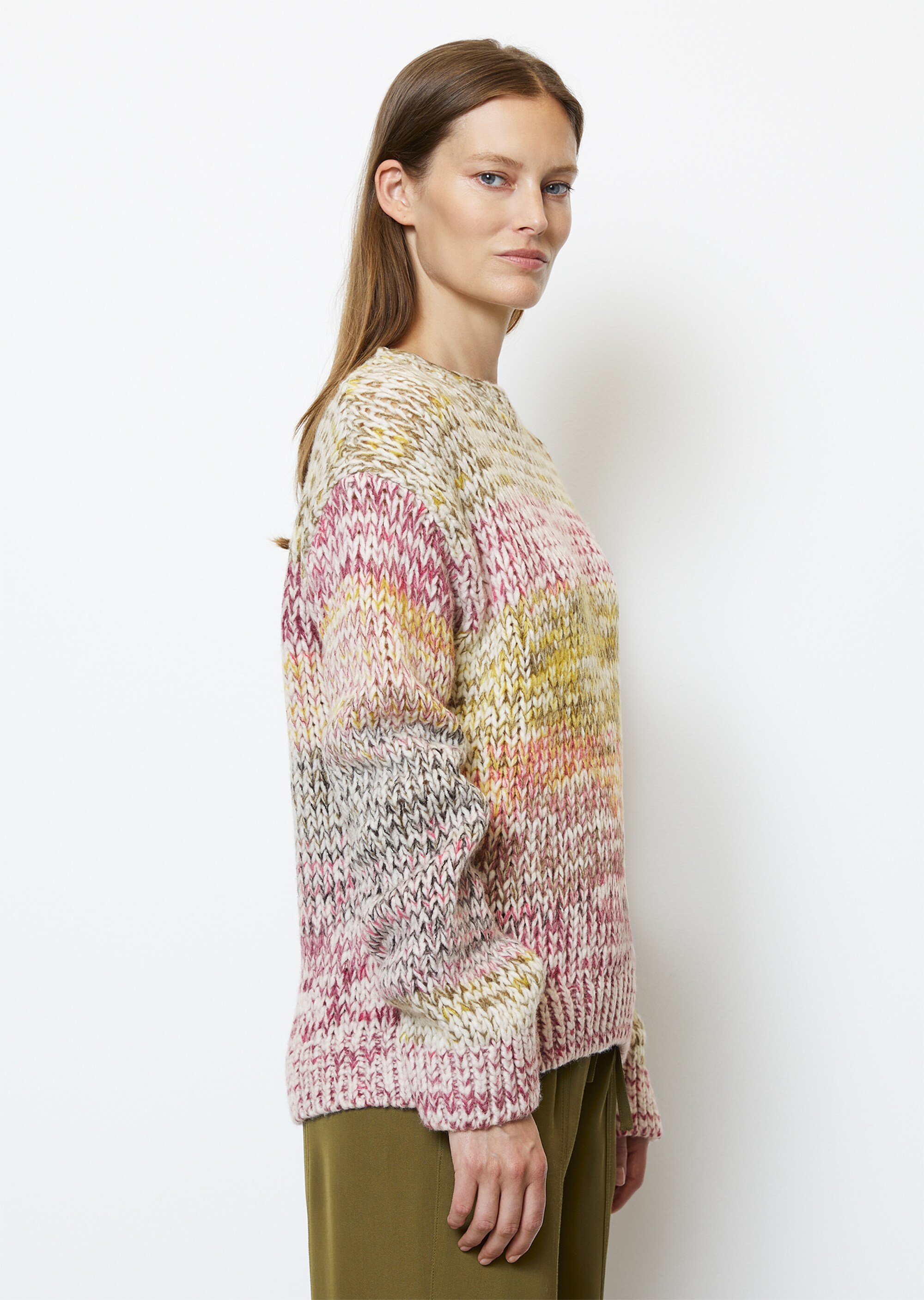 Mouliné-Pullover looseaus Schurwolle-Mix