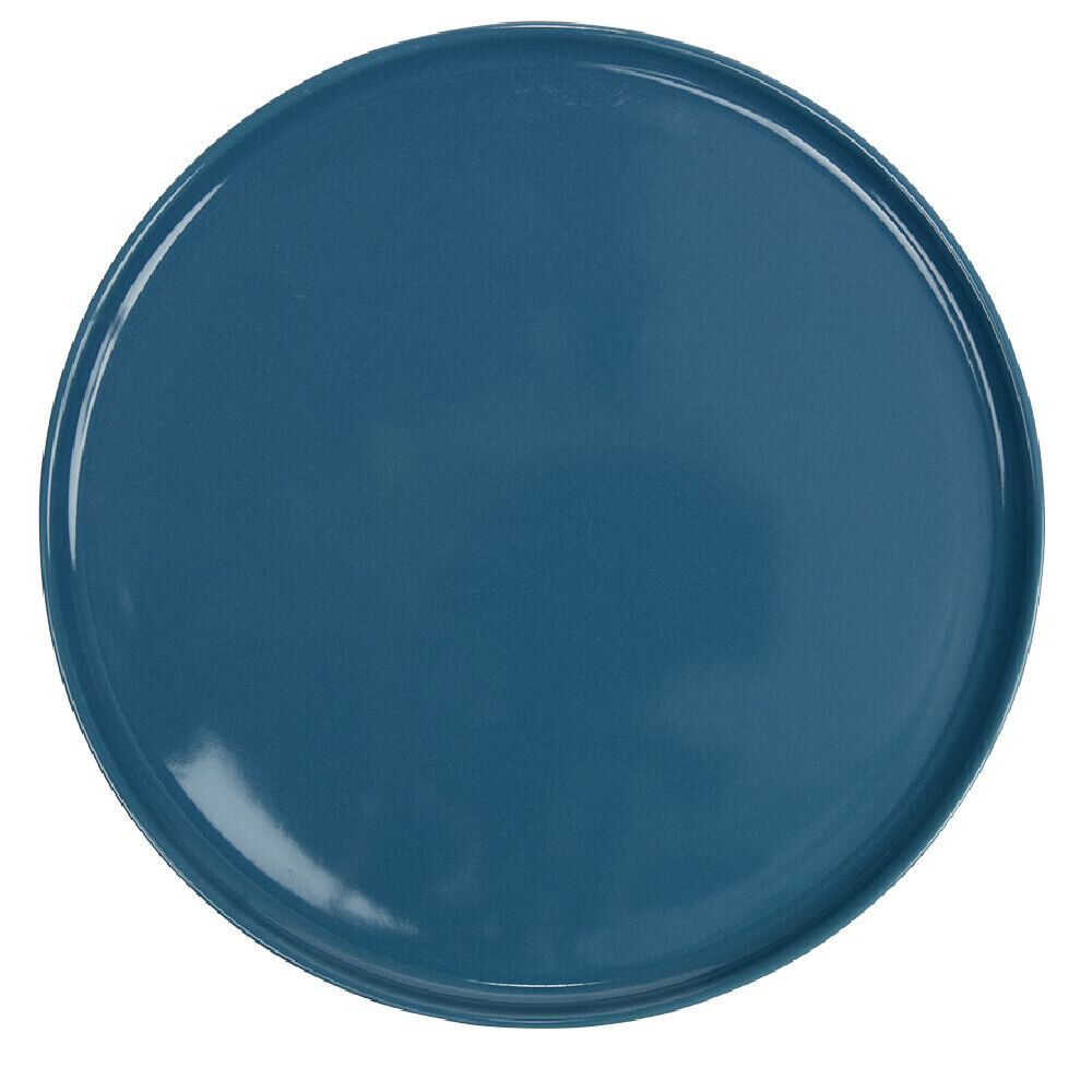 Assiette ronde plate Nordic porcelaine bleu