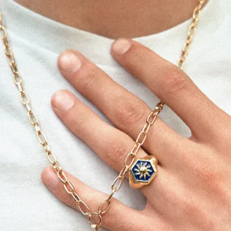 Bague Or Bleu Soleil Wilhelmina Garcia