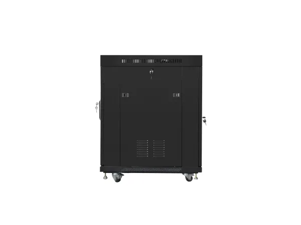 Lanberg - Rack kabinet - med 4 køleblæsere, display - sort, RAL 9004 - 15U - 19