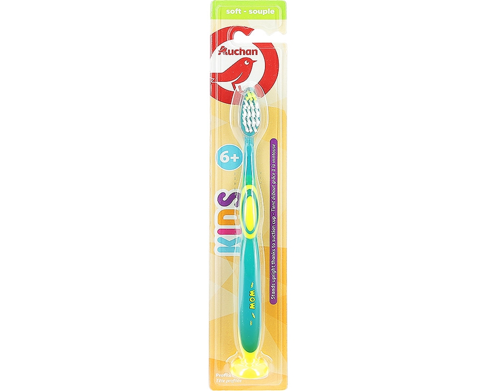ESCOVA AUCHAN DENTES KIDS 6  SUAVE COM VENTOSA 1UN