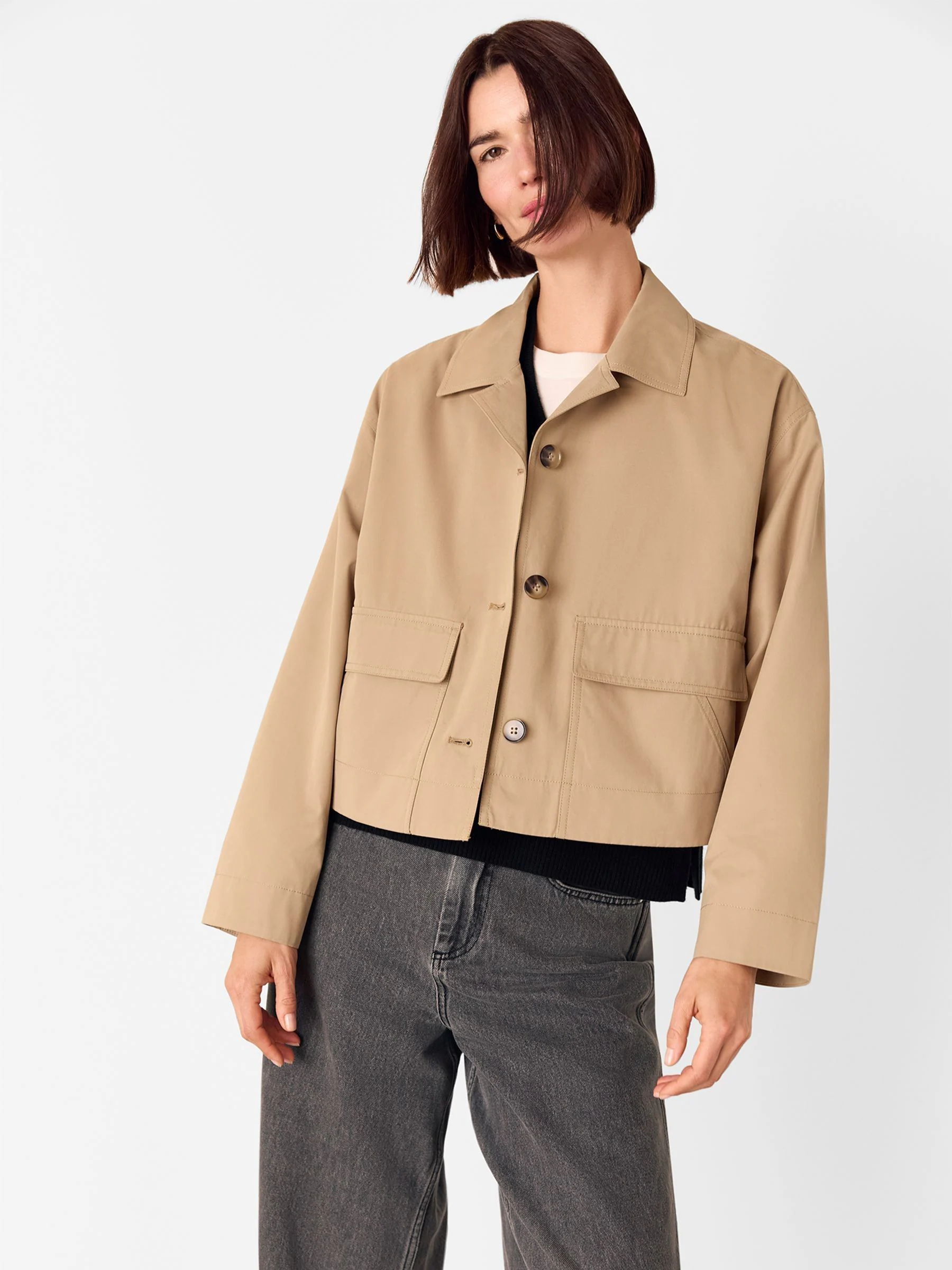 Whistles Short Cotton Trench Jacket