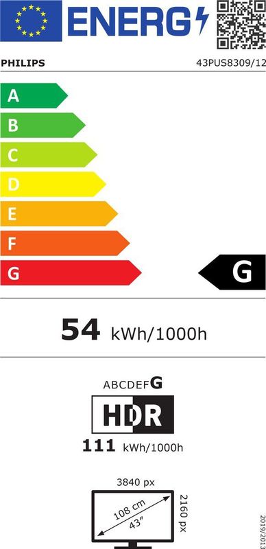 Philips Ambilight 43PUS8309/12 - 43 inch - 4K LED - 2024