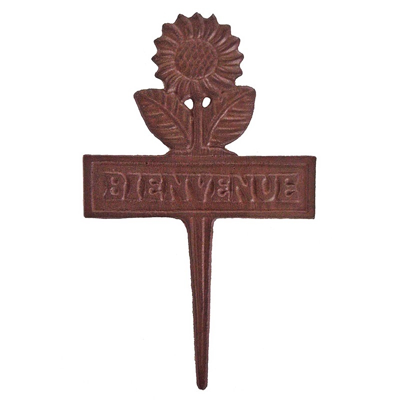 Set piques bienvenue jardin en fonte
