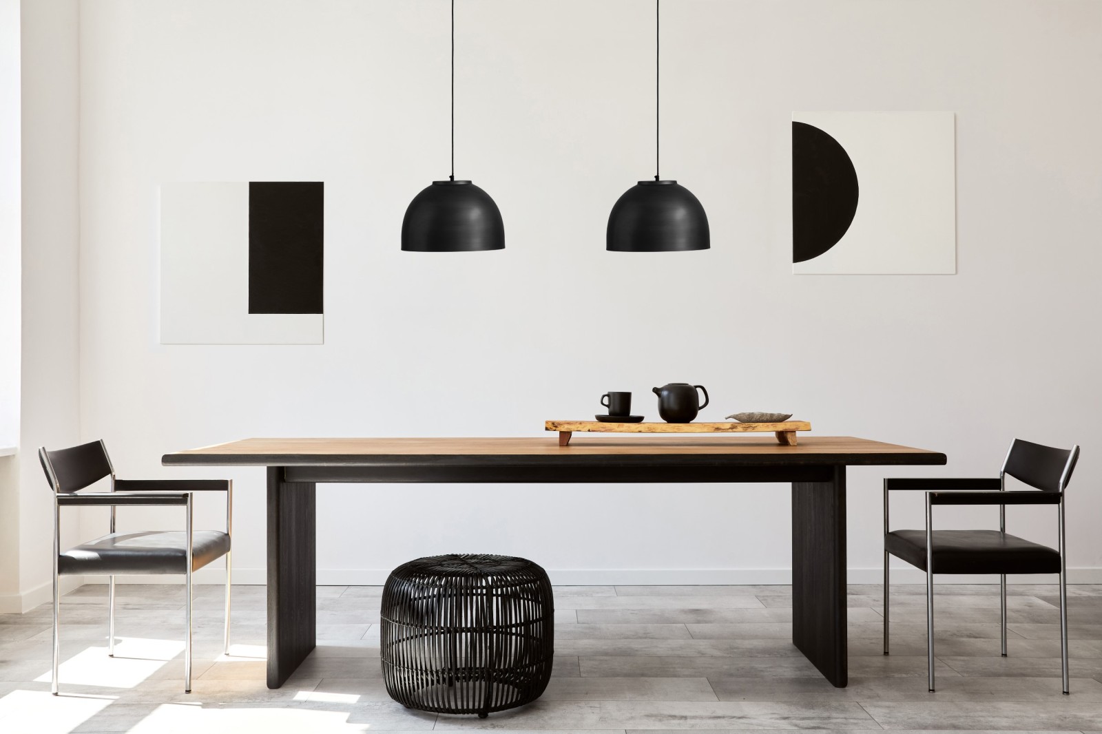 Pendelleuchte - schwarz matt - 120 cm hoch