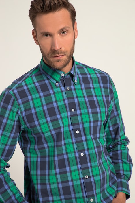 Karohemd, Langarm, Buttondown-Kragen, Modern Fit