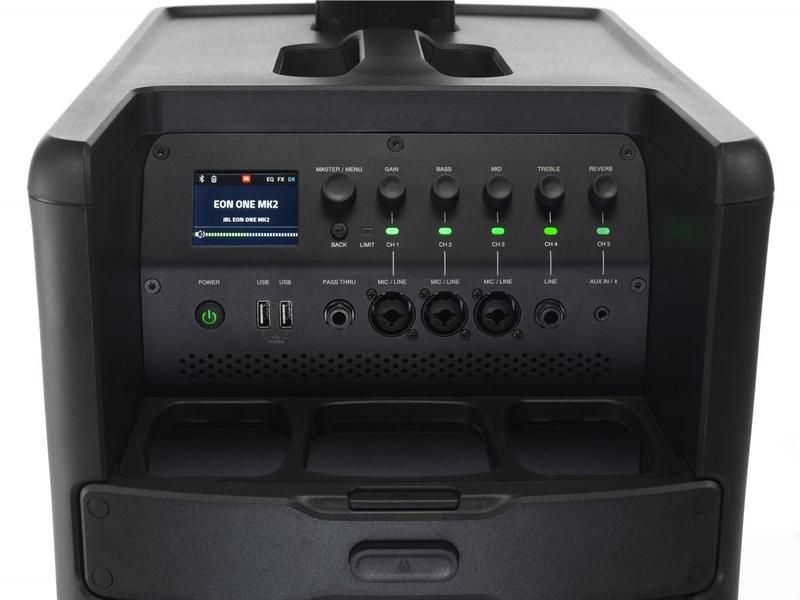 JBL Professional PA-System EON ONE MK2 Wiederaufladbare All-in-One-Säulen-PA mit integriertem Mixer und DSP