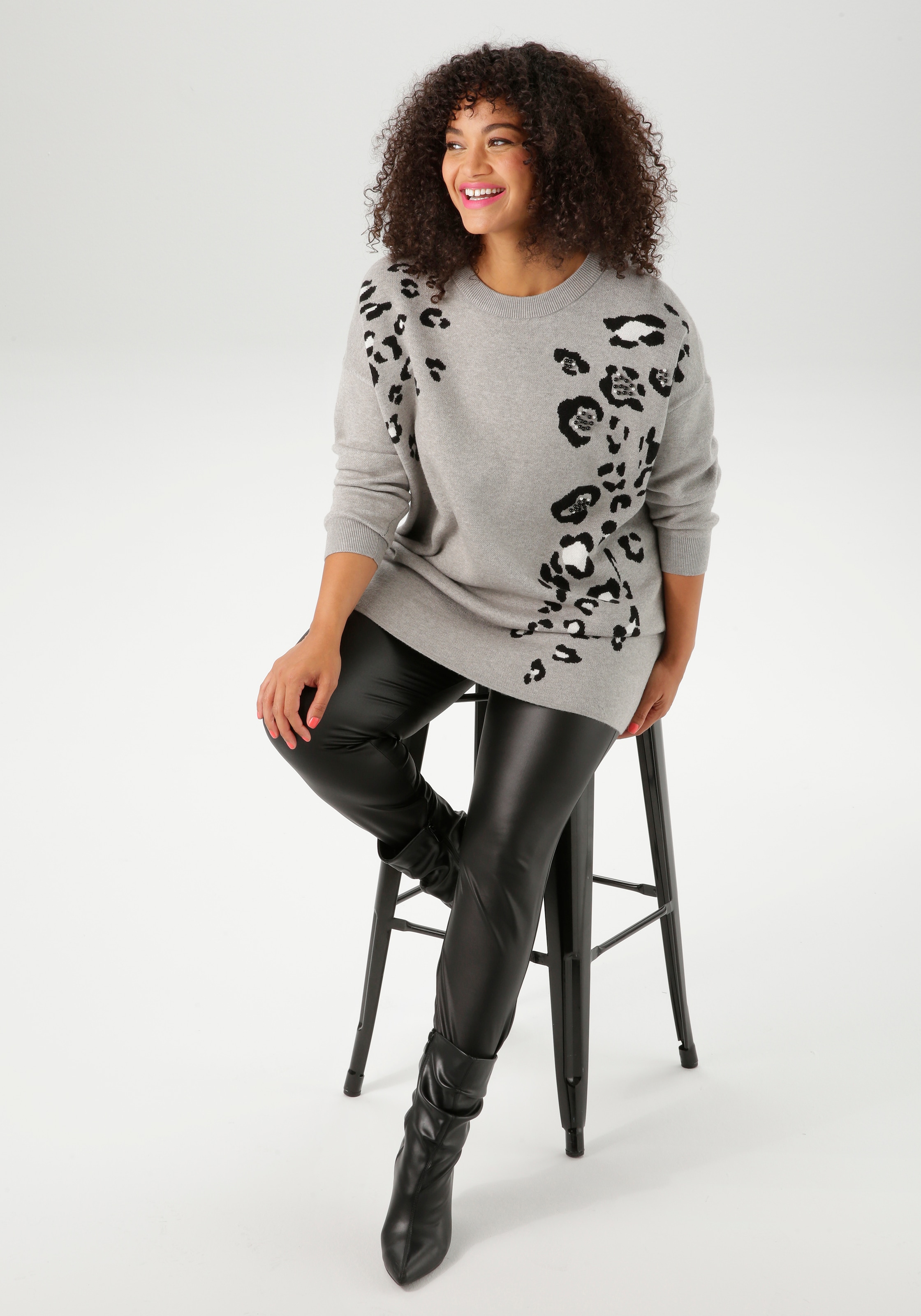 Aniston PLUS Leggings  aus elastischem Lederimitat - NEUE KOLLEKTION