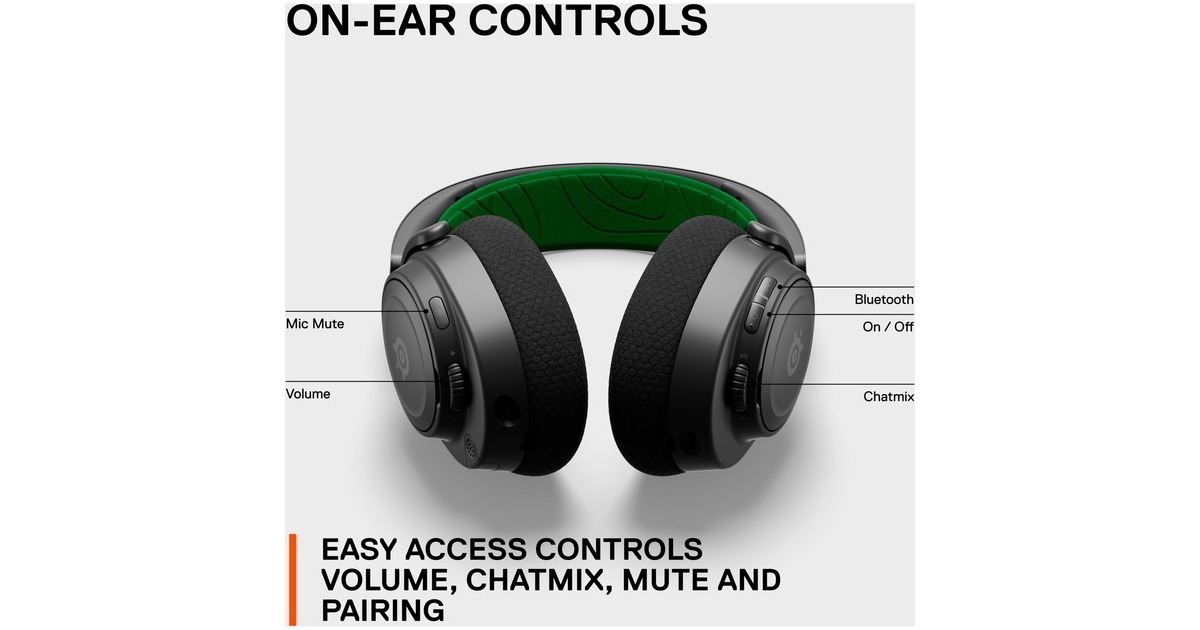 SteelSeriesArctis Nova 7X over-ear gaming headset  (Zwart/groen, 2,4 GHz, Bluetooth, Pc, Xbox One, Xbox Series X/S, PlayStation4/5, Nintendo Switch, Meta Quest 2)