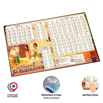Viquel - Sous-main Educatif Conjugaison - 59,5 x 36,2 cm