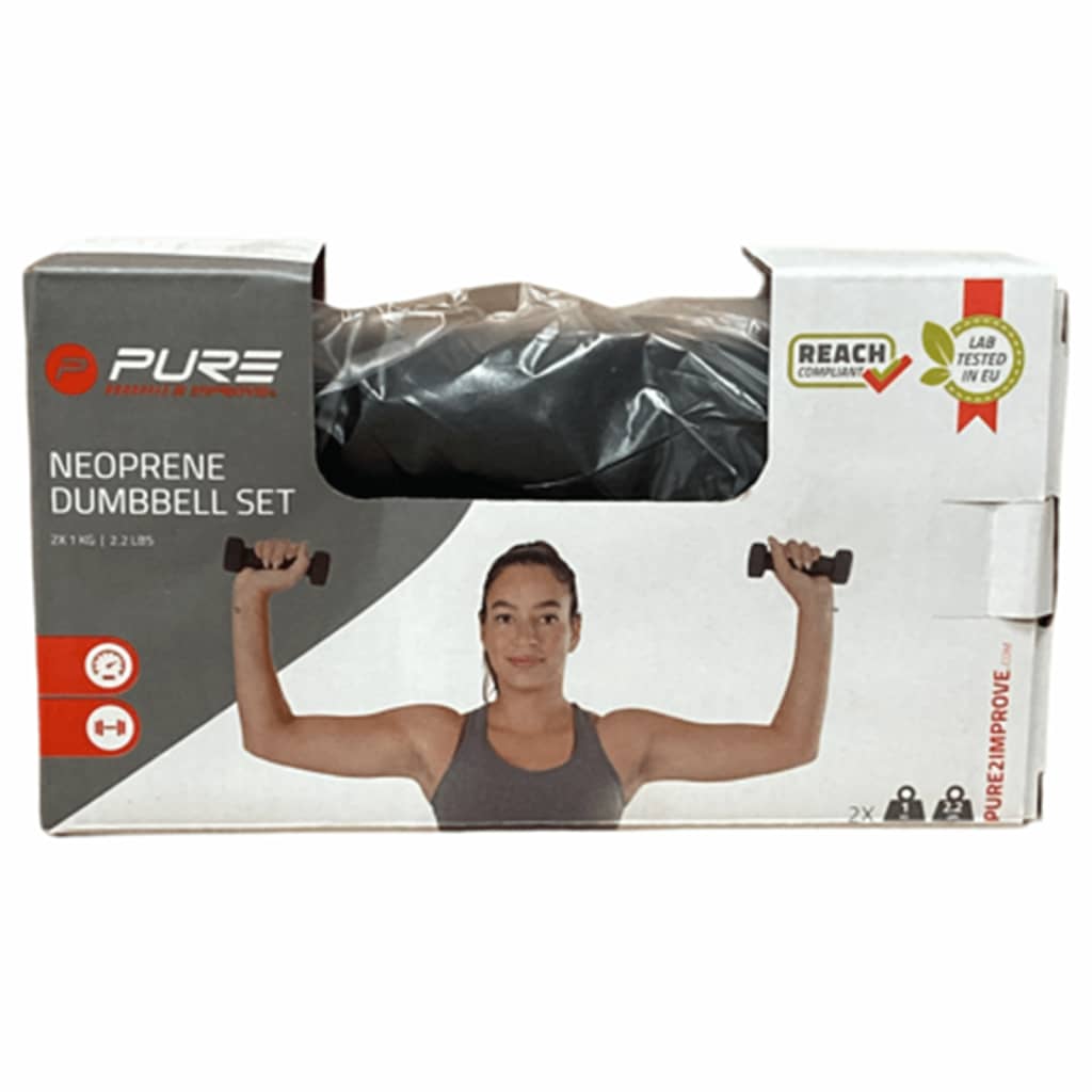 Conjunto de halteres de neoprene Pure2improve, 2 unidades de 1 kg