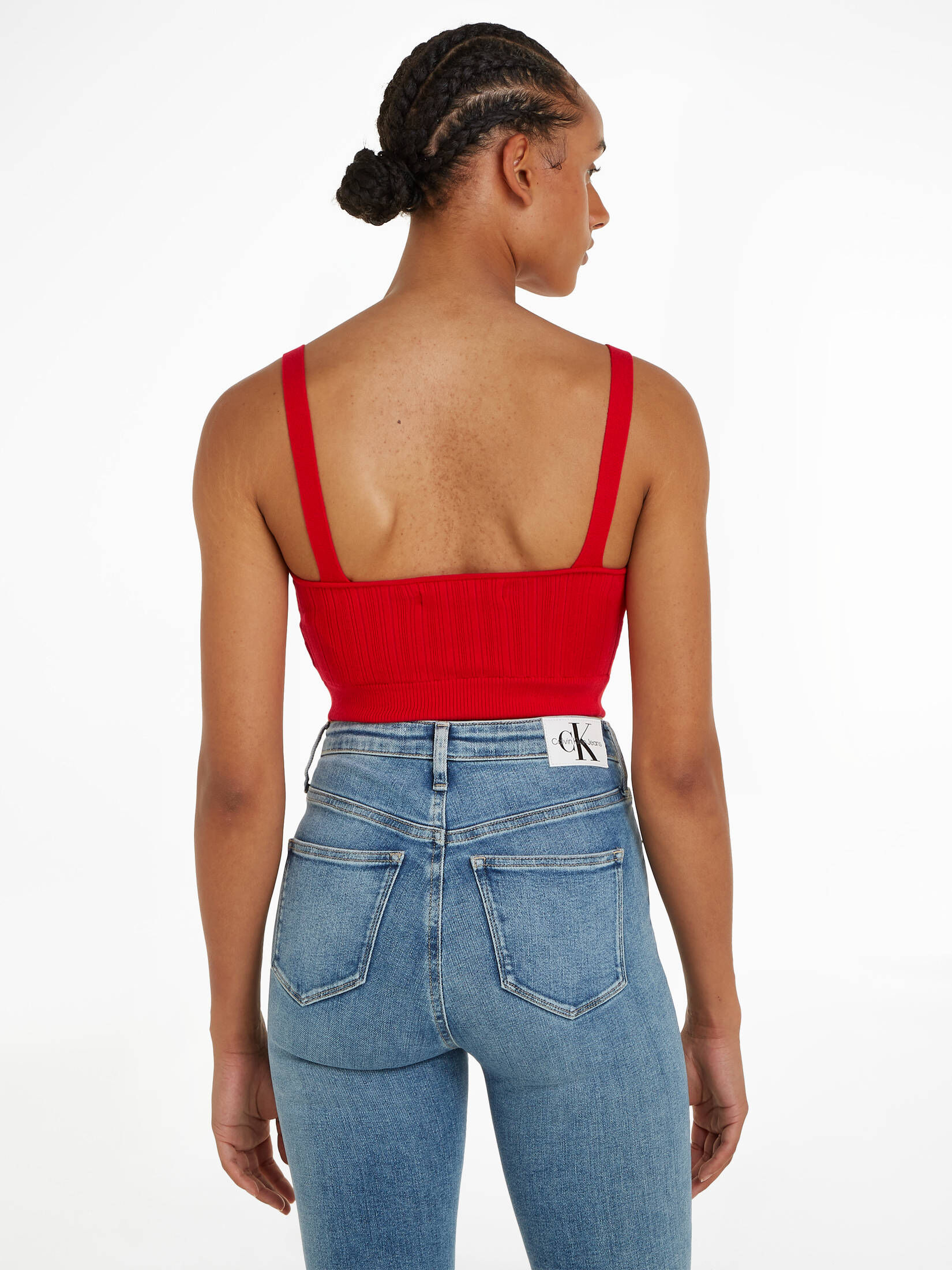 CALVIN KLEIN JEANS| Damen Top BRALETTE aus geripptem Lyocell