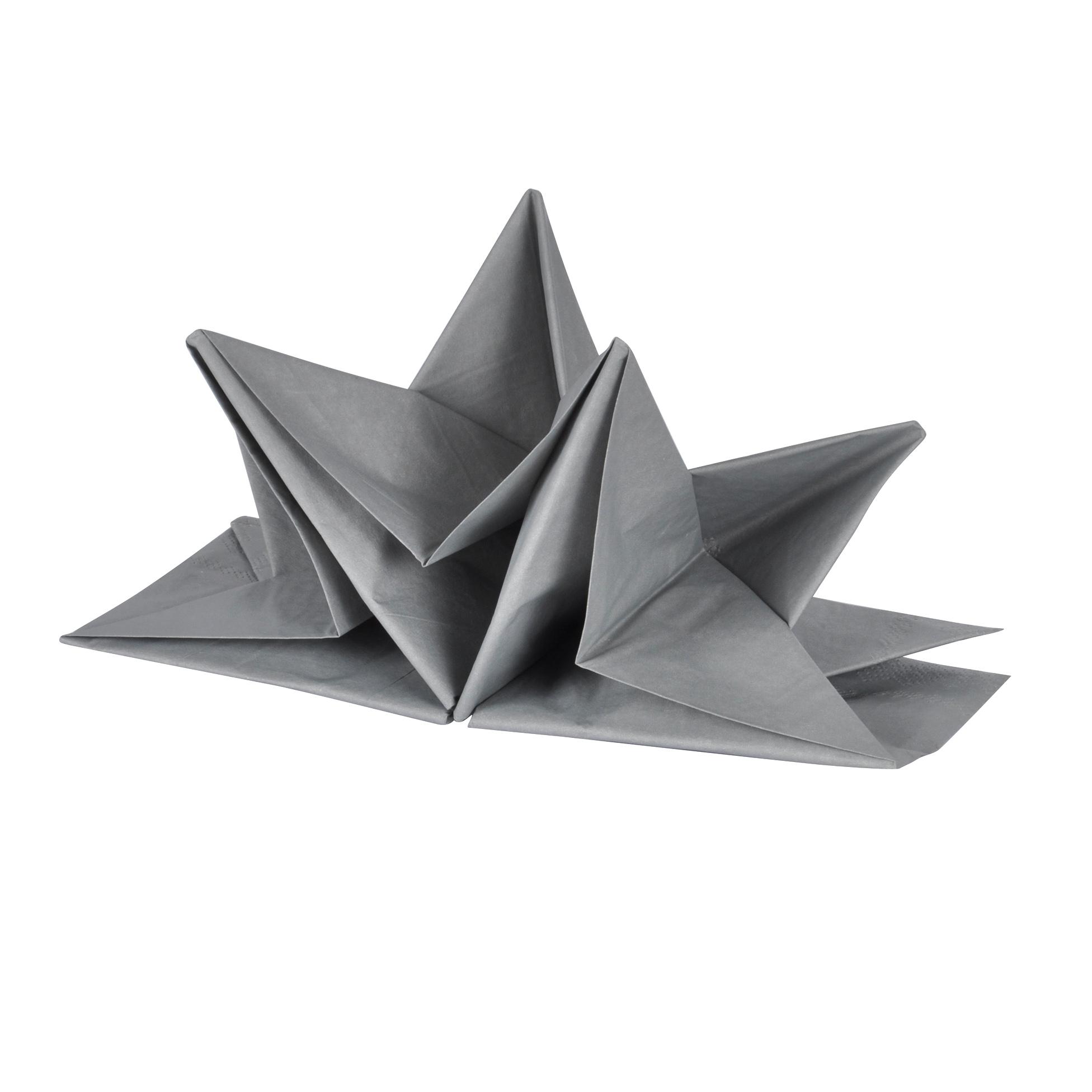 SET 12 SERVIETTES PRE PLIEES 40X60CM GRIS