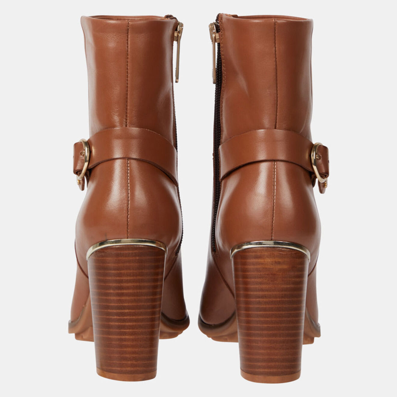 Tommy Hilfiger Bottines en Cuir à boucle marron - Talon 9,5 cm