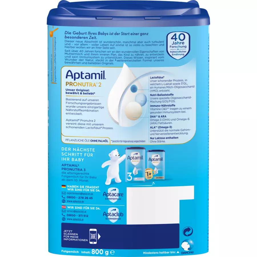 Aptamil Folgemilch Pronutra ADVANCE 2 800 g nach dem 6. Monat