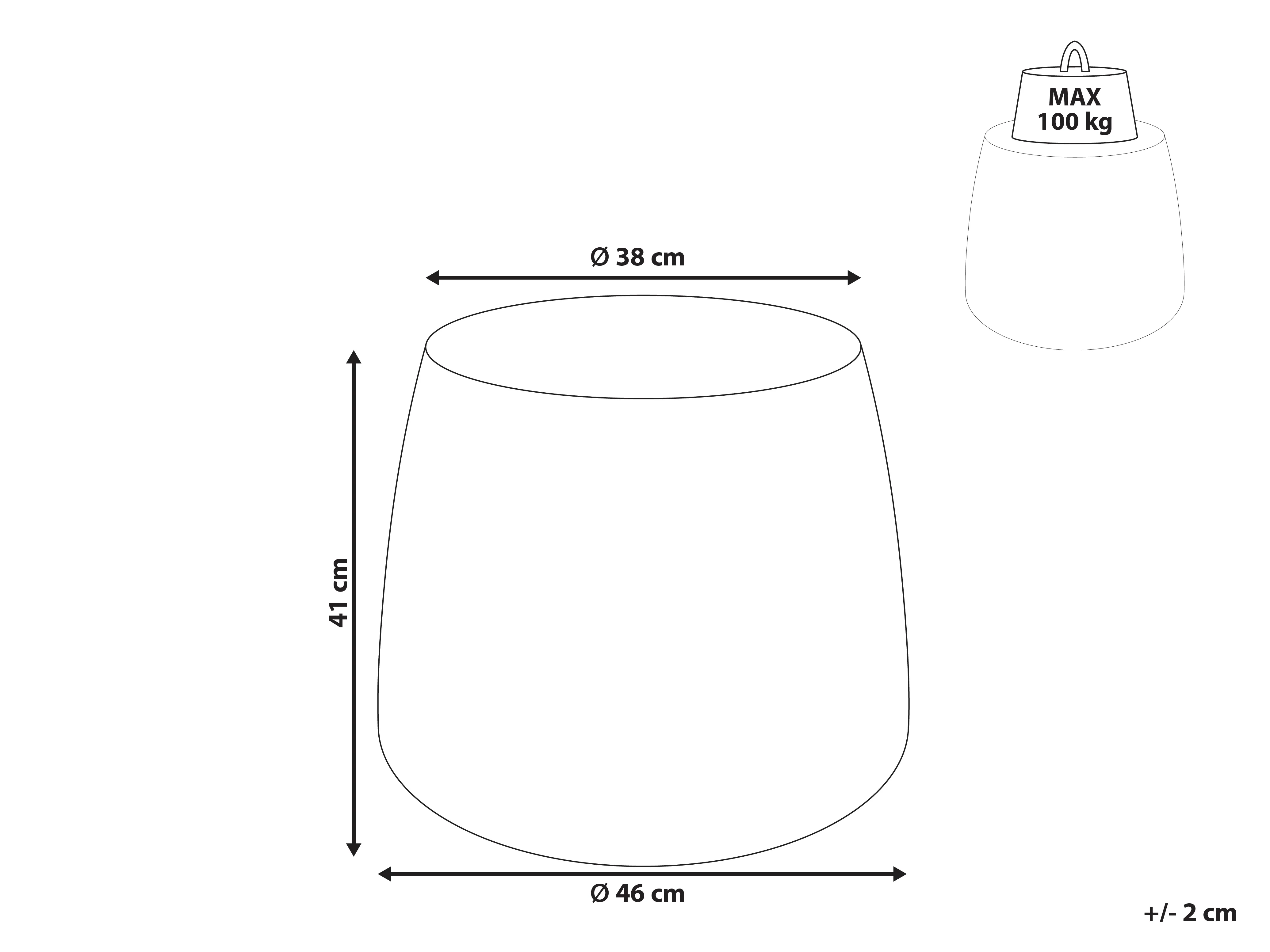 Bijzettafel BIENTINO 46 cm 46 cm Travertijn-effect