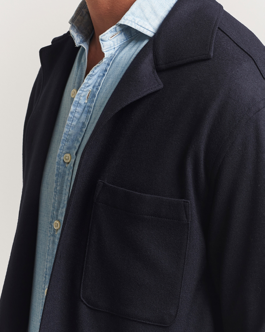 Canali Wool Shirt Jacket Navy