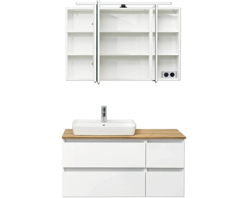 Pelipal Quickset 360 badkamermeubelset, BxHxD 113 x 200 x 50 cm, witte fronten met witte keramische wastafel, 360.110004
