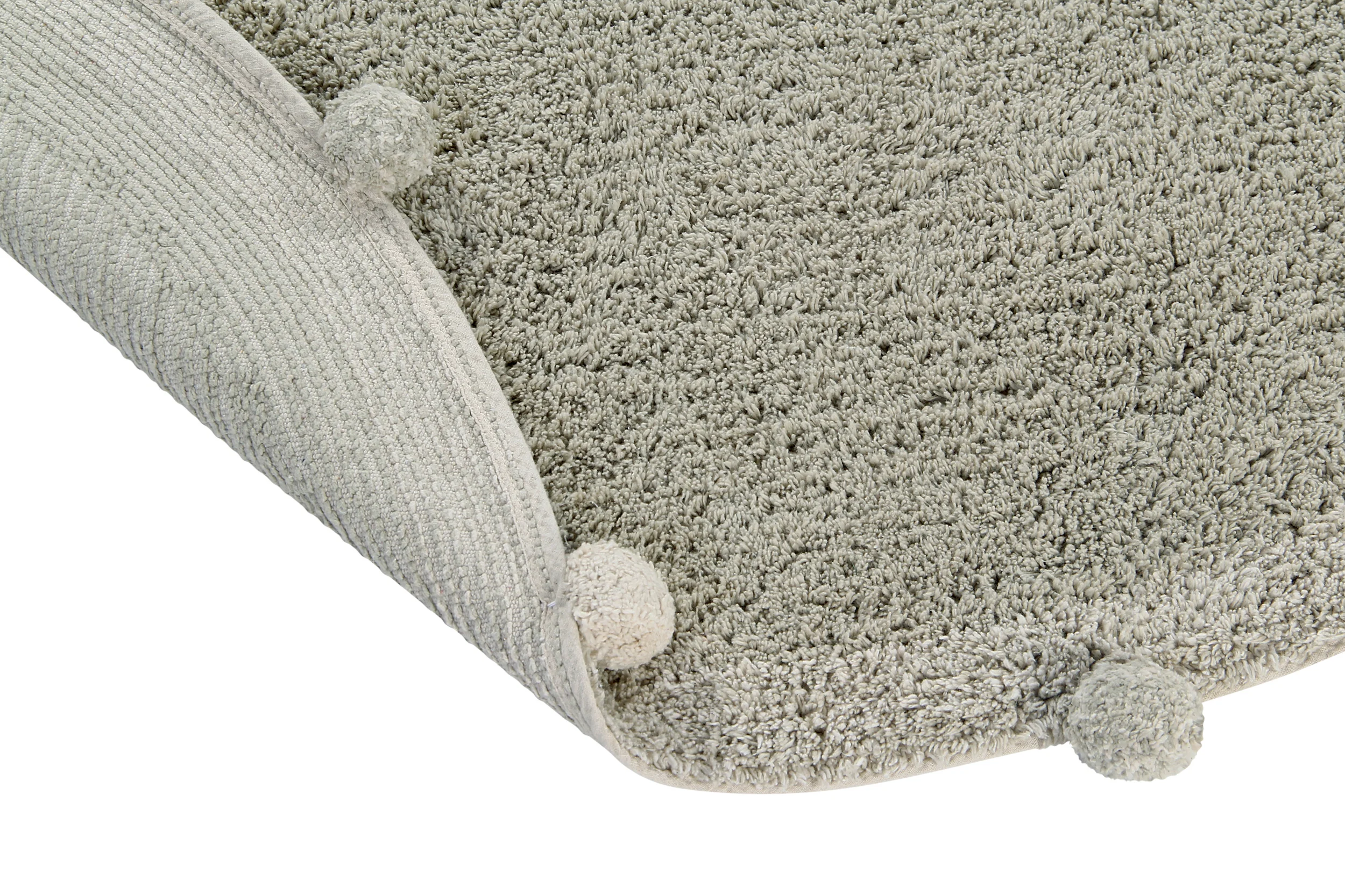 PÉTILLANT - Tapis rond lavable en coton | Vert