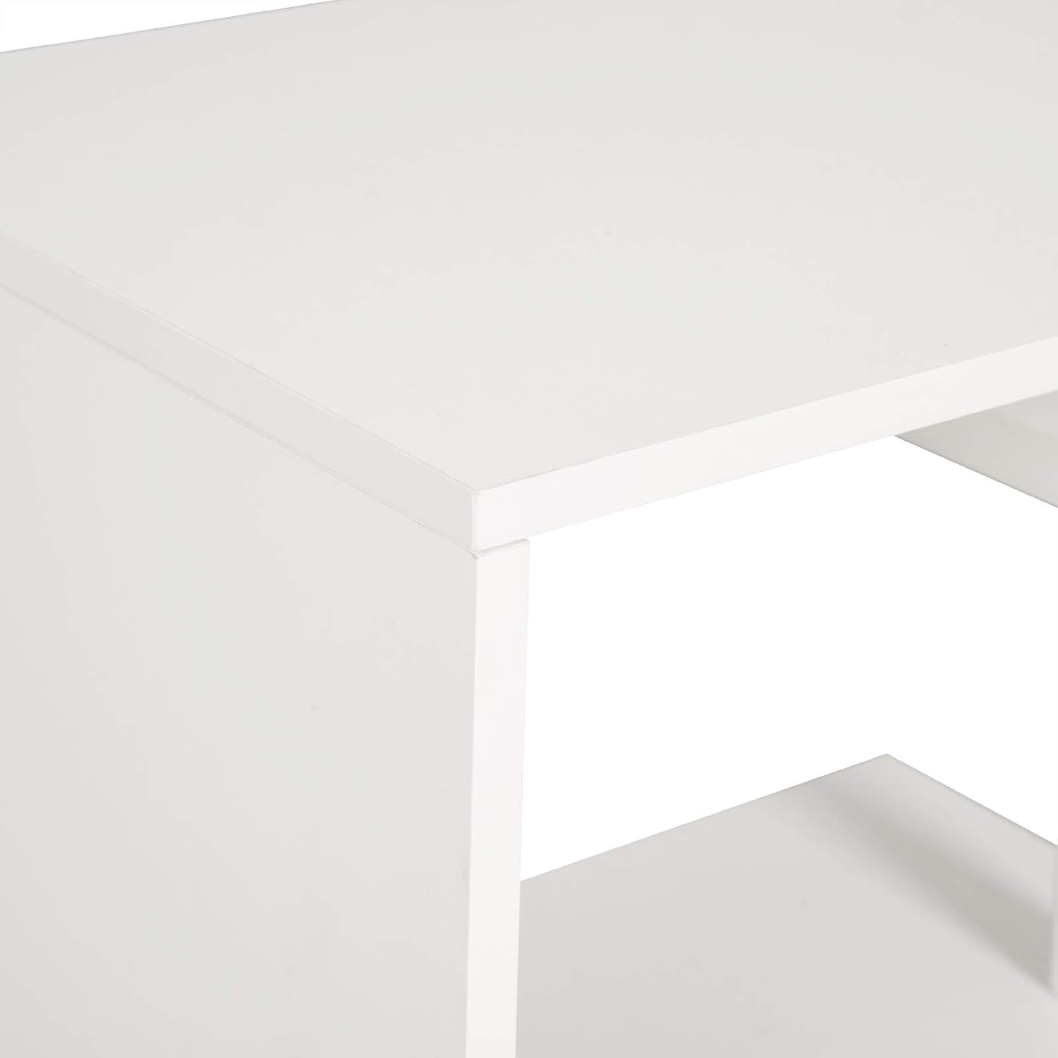 WOLTU Bartisch Stehtisch Bistrotisch Bartheke Tresentisch, mit 3 Ablagefläche, drehbar, Metall, MDF, 134x112x38cm(BxHxT), Weiß