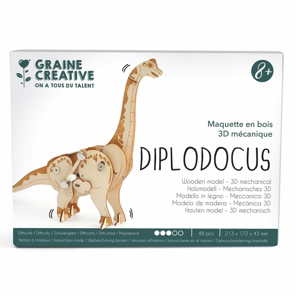 Maquette 3d mécanique diplodocus 21 cm