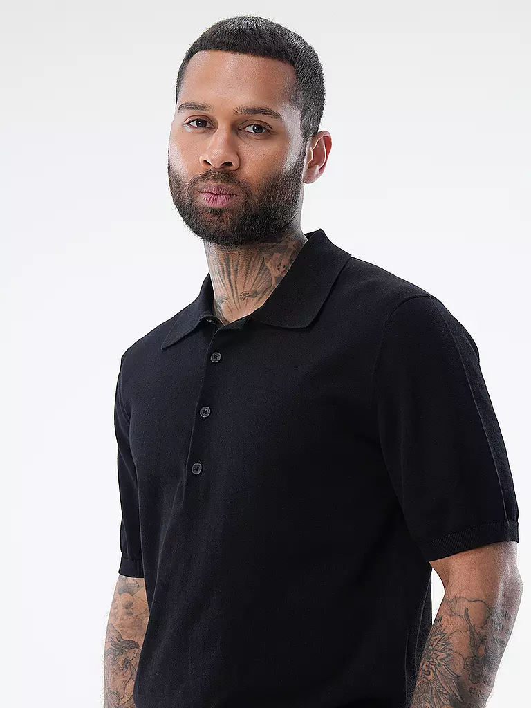 CLOSED Strickpoloshirt  schwarz