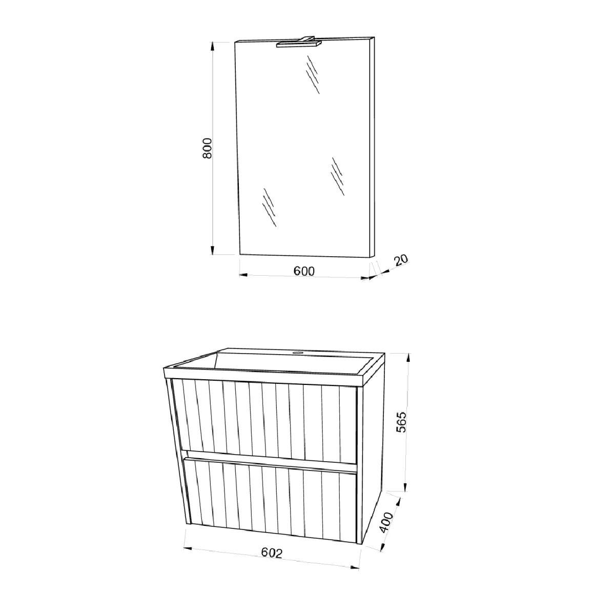 Kiamami Valentina Meuble Cannelé Blanc Mat 60CM