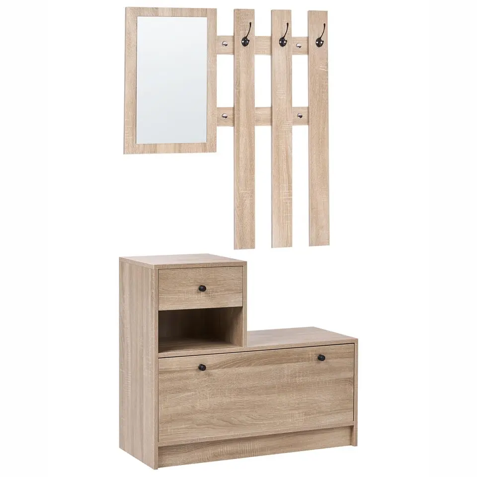 COOMA - Halmeubelset - Lichtbruin - Hout