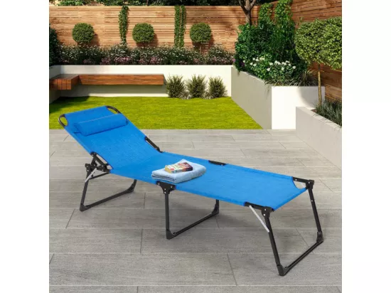 2 chaises longues pliantes en aluminium plage et jardin Gold Coast