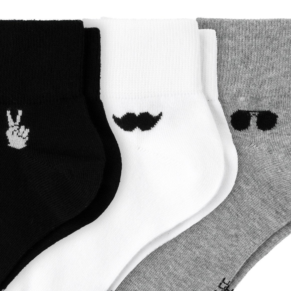 VanVaan 3 Paar Herren Sneaker-Socken knöchelhoch weiss