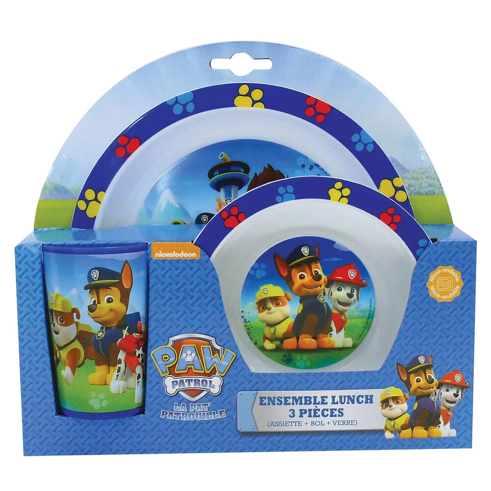 PAT'PATROUILLE - ENSEMBLE LUNCH 3 PIECES INCLUANT 1 VERRE 220
