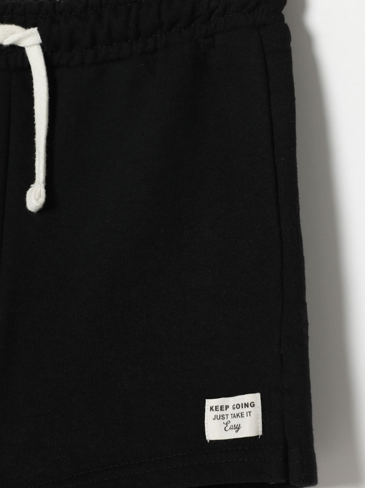 Conjunto de 2 shorts de lã polar lisos e básicos - Preto
