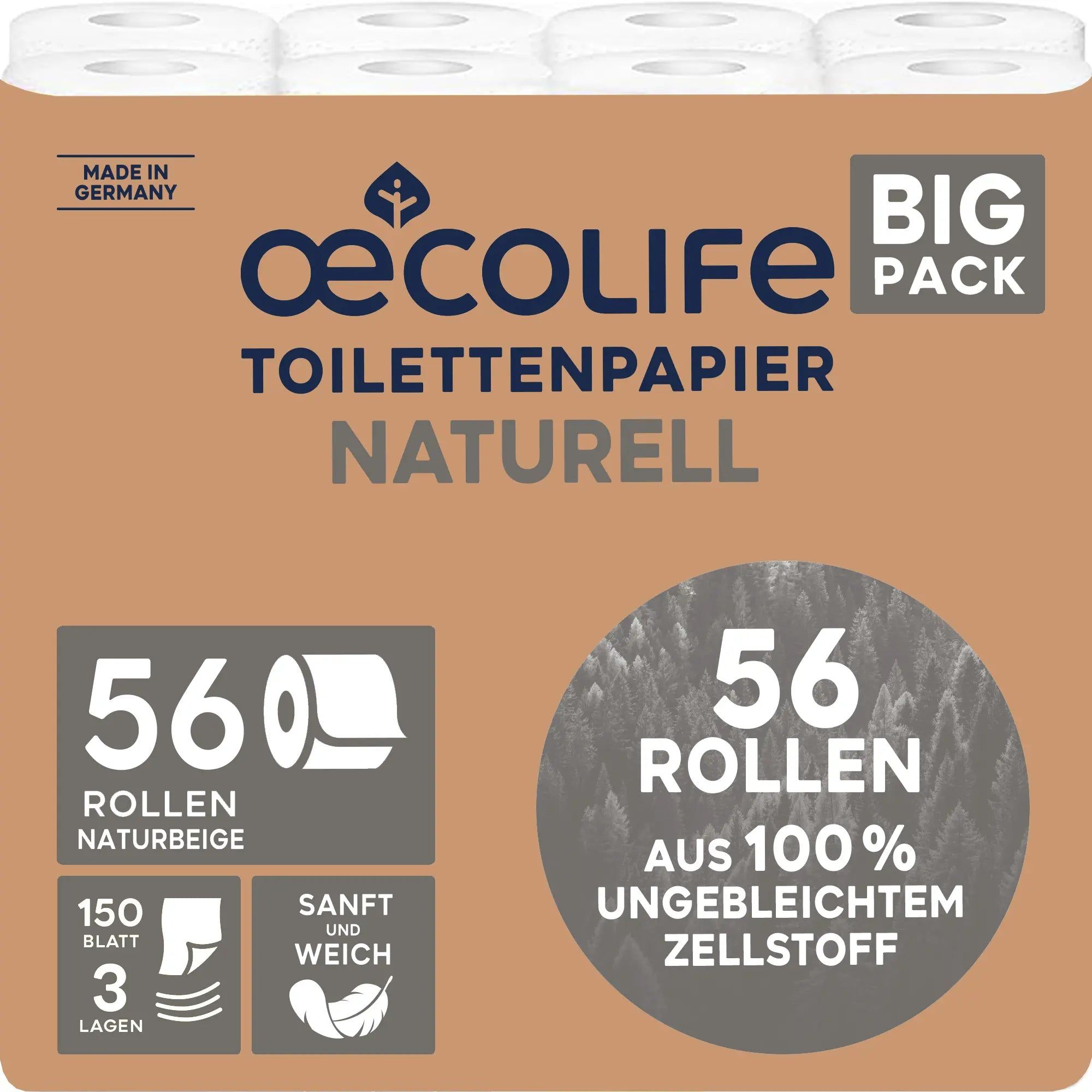 oecolife Toilettenpapier NATURELL BIG PACK
