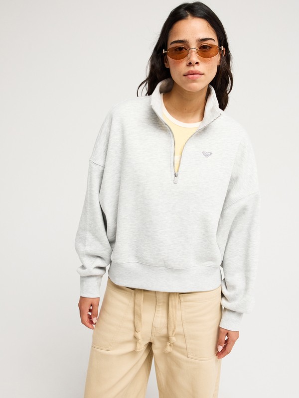 Everfree Sweat col montant Gris Femme