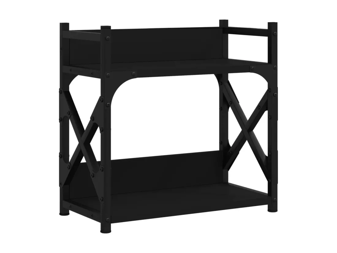 Support d'imprimante 2 niveaux noir 40x20x40 cm