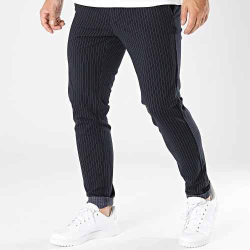 Pantalon A Rayures Mark Bleu Marine