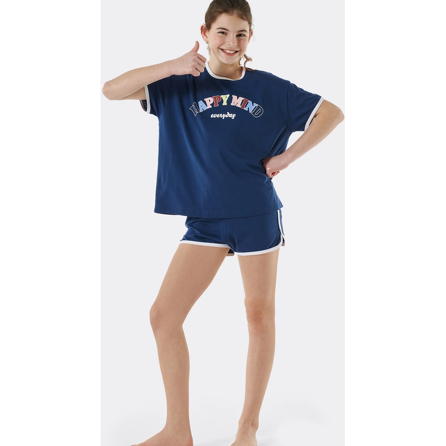 Schiesser Pyjama Organic Cotton nachtblau