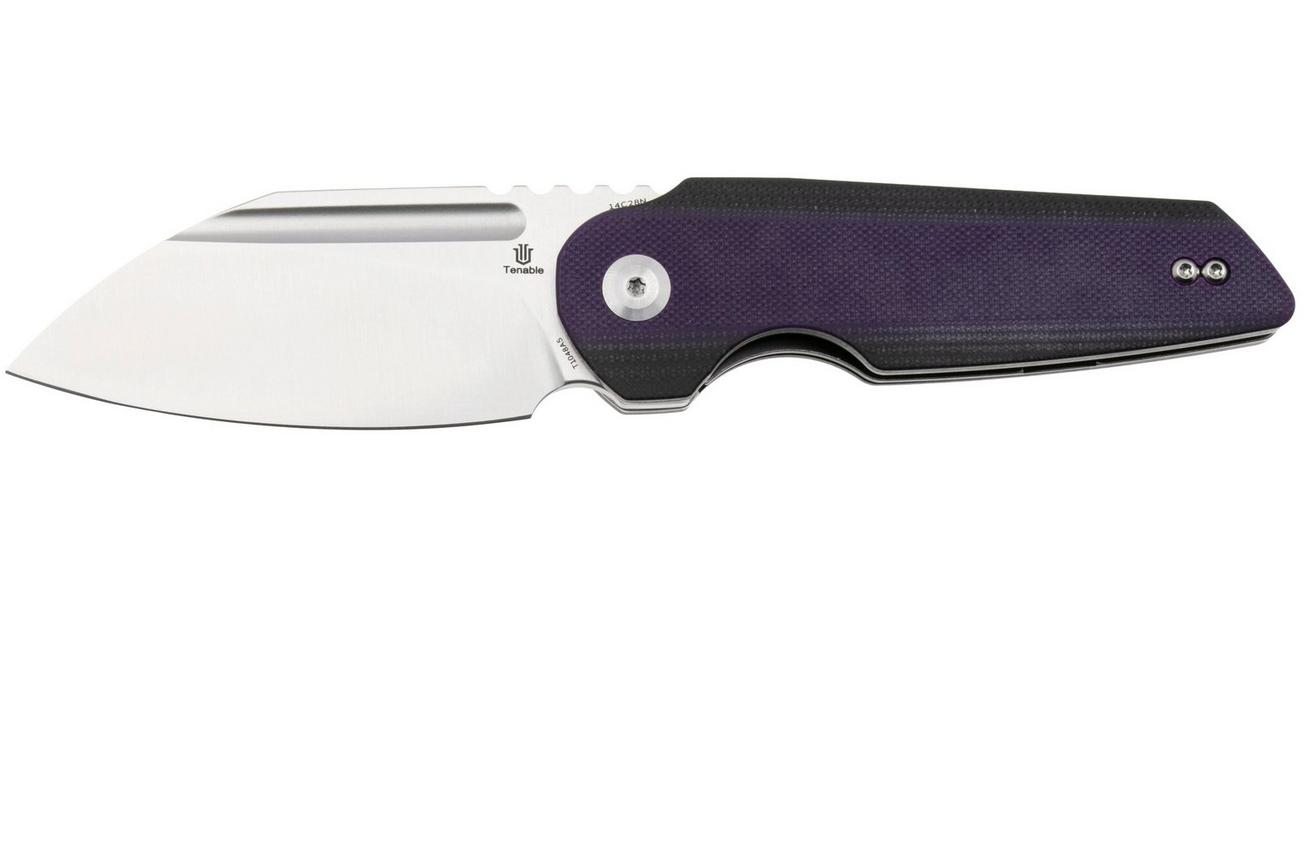 Tenable Knives Rafe L T1048A5 Satin 14C28N, Purple Black G10, zakmes, 4T5 design