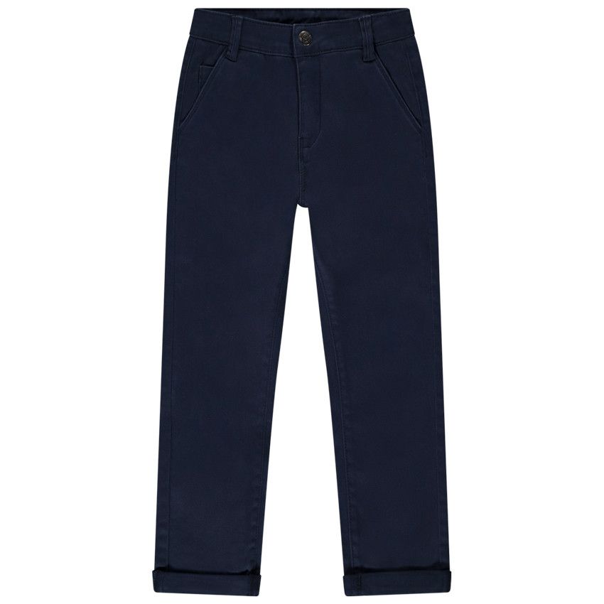 Pantalon chino droit uni pour garçon - Bleu marine