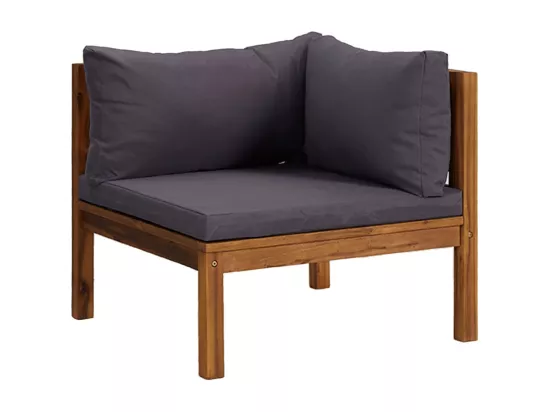 Salon de jardin 6 pièces avec coussin Bois d'acacia solide