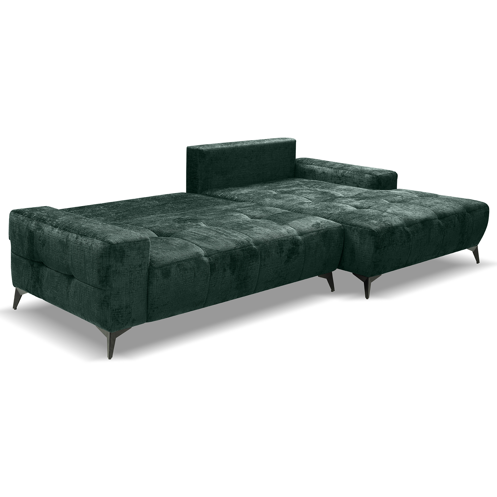 Ecksofa - jungle green - Liegefunktion - Staukasten - Longchair rechts