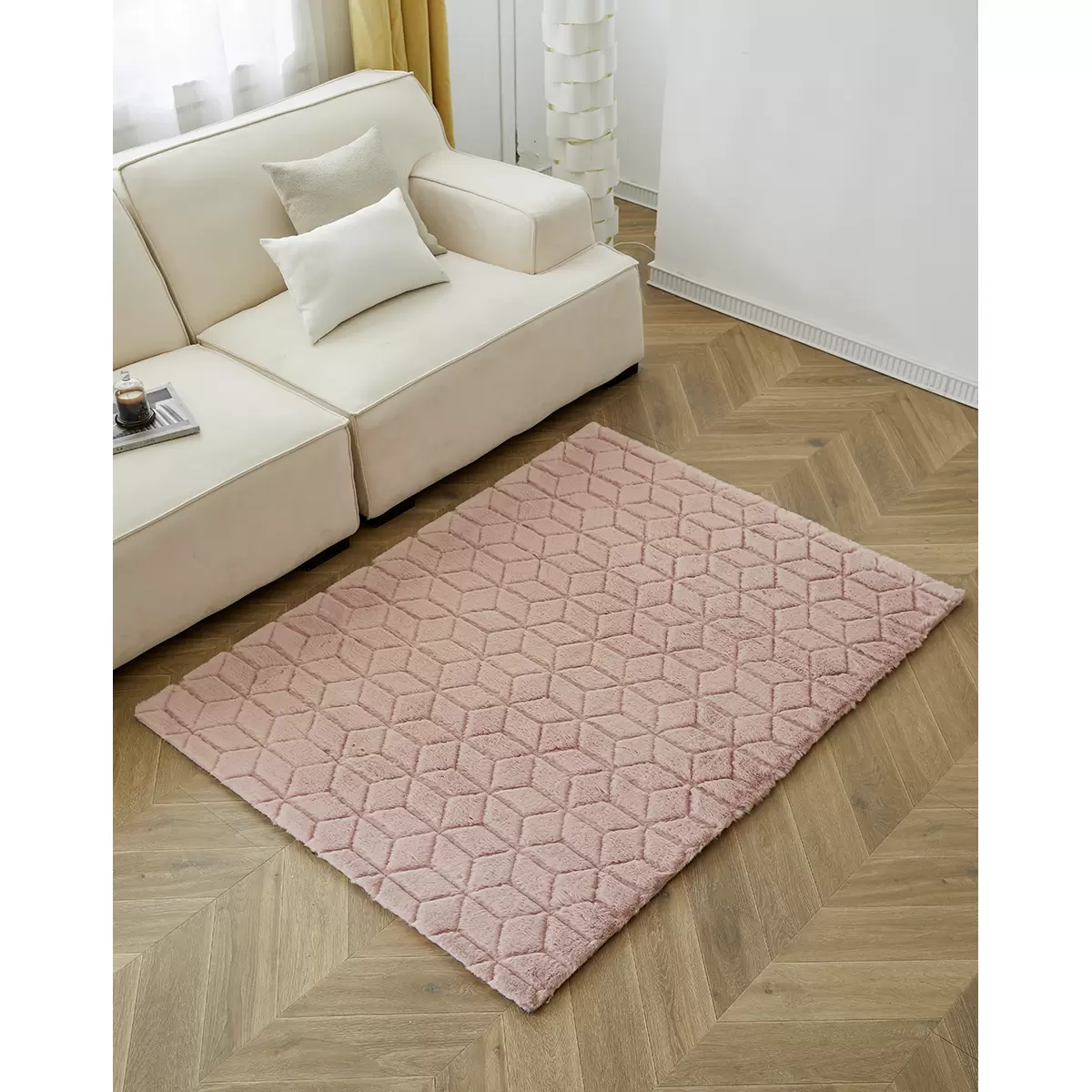 Hochflorteppich Buggy Quilt Rosa