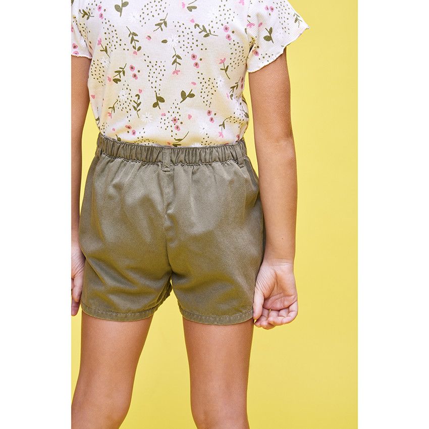 Jupe-short effet plissé pour fille - Vert